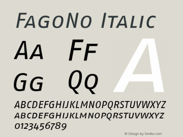 FagoNo Italic Version 1.00图片样张