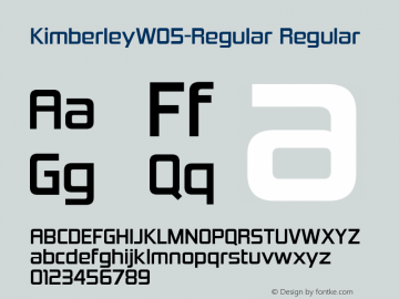 Kimberley W05 Regular Version 4.00 Font Sample