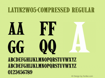Latin 2 W05 Compressed Version 1.10 Font Sample