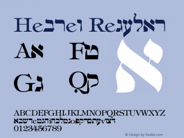 Hebrew Regular Converted from C:\TEMPAREA\HEBREW2.TF1 by ALLTYPE图片样张