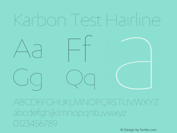 Karbon-HairlineTest Version 1.005;PS 001.001;hotconv 16.6.54;makeotf.lib2.5.65590;0图片样张