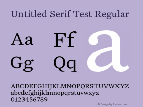 UntitledSerif-RegularTest Version 1.000;PS 1.0;hotconv 16.6.51;makeotf.lib2.5.65220;0 Font Sample