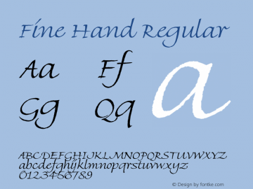 Fine Hand Regular Version 1.00图片样张