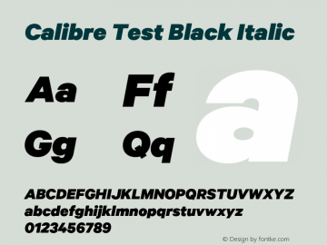 Calibre-BlackItalicTest Version 1.005;PS 001.001;hotconv 16.6.54;makeotf.lib2.5.65590;0图片样张