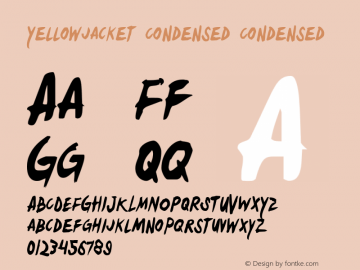 Yellowjacket Condensed Condensed 1 Font Sample