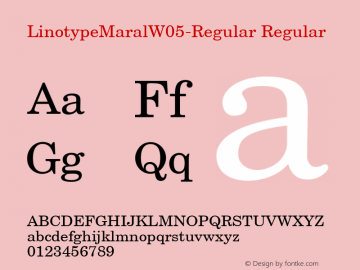 Linotype Maral W05 Regular Version 1.00图片样张