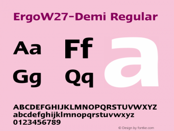 Linotype Ergo W27 Demi Version 1.00 Font Sample