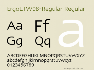 Ergo LT W08 Regular Version 1.10 Font Sample