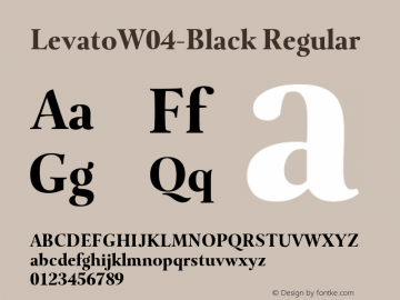 Levato W04 Black Version 1.00 Font Sample