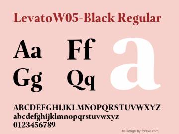 Levato W05 Black Version 1.00 Font Sample