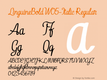 Linguine Bold W05 Italic Version 1.00 Font Sample