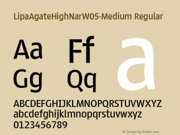 Lipa Agate High Nar W05 Medium Version 1.00 Font Sample