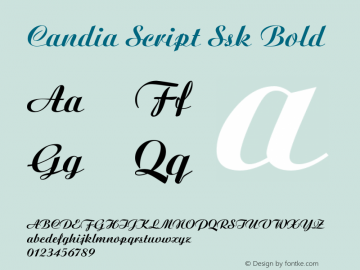 Candia Script Ssk Bold Macromedia Fontographer 4.1 8/11/95 Font Sample