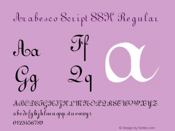 Arabesco Script SSK Regular Altsys Metamorphosis:8/24/94 Font Sample