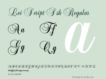 Lei Script Ssk Regular Macromedia Fontographer 4.1 8/4/95 Font Sample