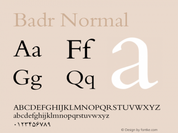Badr Normal Macromedia Fontographer 4.1 16/09/97图片样张