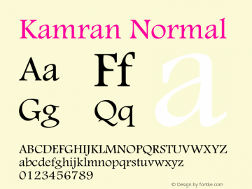 Kamran Normal Macromedia Fontographer 4.1 16/09/97 Font Sample