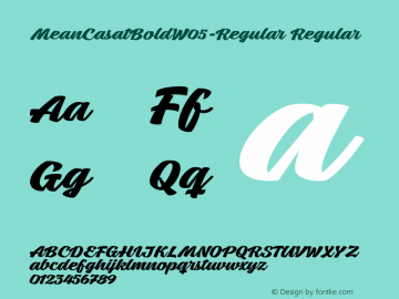 Mean Casat Bold W05 Regular Version 1.00 Font Sample