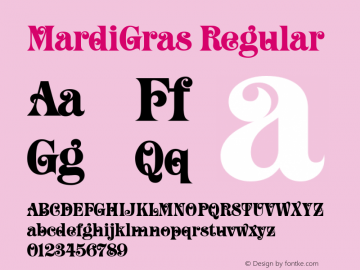 MardiGras W05 Regular Version 4.10 Font Sample
