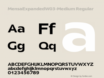 Mensa Expanded W03 Medium Version 1.00 Font Sample