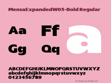 Mensa Expanded W05 Bold Version 1.00 Font Sample