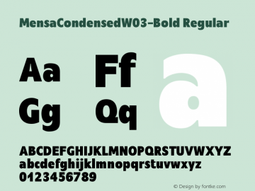 Mensa Condensed W03 Bold Version 1.00图片样张