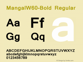 Mangal W60 Bold Version 1.00 Font Sample