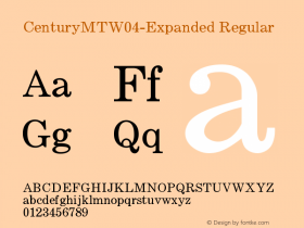 Century MT W04 Expanded Version 1.00 Font Sample