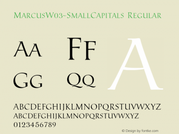 Marcus W03 Small Capitals Version 1.10 Font Sample