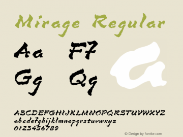 Mirage W05 Regular Version 4.10 Font Sample