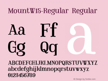 Mount W15 Regular Version 1.00 Font Sample