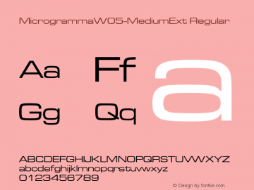Microgramma W05 Medium Extended Version 1.30 Font Sample