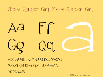2Peas Glitter Girl 2Peas Glitter Girl Version 1.00; April 1, 2002 Font Sample
