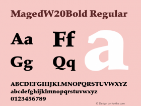 Maged W20 Bold Version 1.11 Build 110 Font Sample