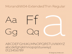 Morandi W04 Extended Thin Version 1.21 Font Sample