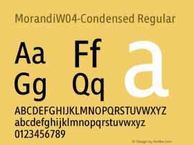 Morandi W04 Condensed Version 1.21 Font Sample