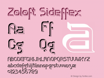 Zoloft Sideffex Version 001.000 Font Sample