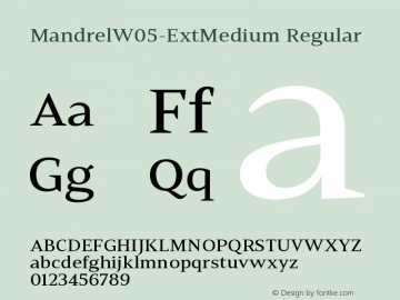 Mandrel W05 Ext Medium Version 1.0 Font Sample