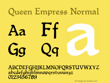 Queen Empress Normal 001.001 Font Sample