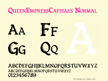 QueenEmpressCapitals Normal 001.001 Font Sample