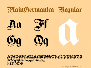 PlainGermanica Regular 001.000 Font Sample