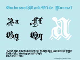 EmbossedBlackWide Normal 1.000 Font Sample