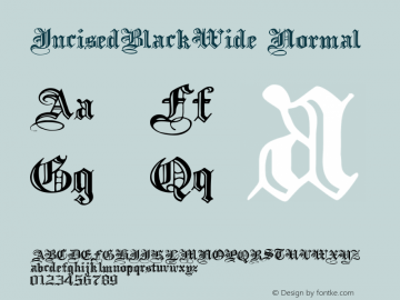 IncisedBlackWide Normal 1.000 Font Sample