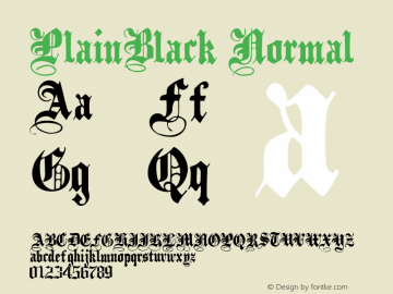 PlainBlack Normal 1.000 Font Sample