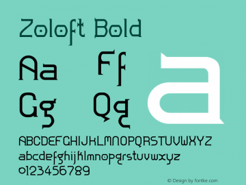 Zoloft Bold Version 001.000 Font Sample