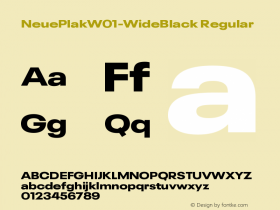 Neue Plak W01 Wide Black Version 1.00 Font Sample