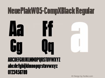 Neue Plak W05 Compressed XBlack Version 1.00 Font Sample