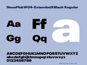 Neue Plak W04 Extended XBlack Version 1.00 Font Sample