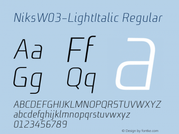 Niks W03 Light Italic Version 1.10图片样张