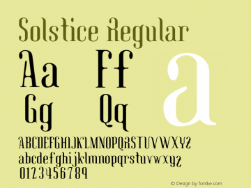 Solstice Regular Version 1.000;PS 1.000;hotconv 1.0.38图片样张